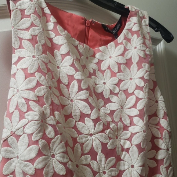 Kaya & Sloane Melon/ white Fit & Flare Dress - Picture 2 of 6